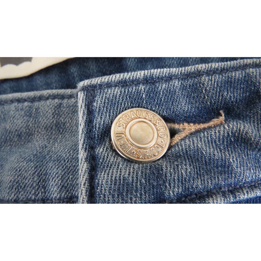 Levis Mid Rise Skinny Jeans Womens Blue Distressed Stretch Embroidered Denim 28 - Picture 4 of 12